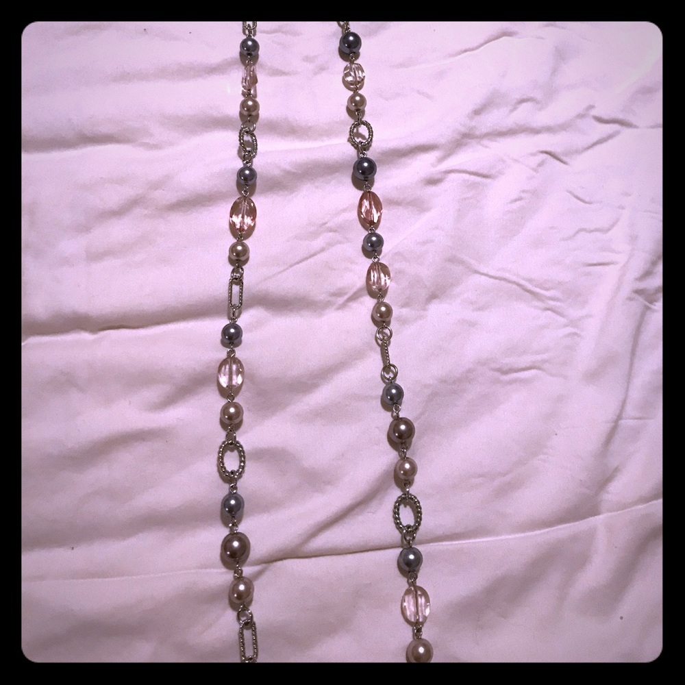 Premiere Jewelry pearl pink stone necklace